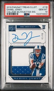 2019 NATIONAL TREASURES SIGNATURES ROOKIE PATCH AUTO RPA /99 DANIEL JONES PSA 10 - Picture 1 of 3