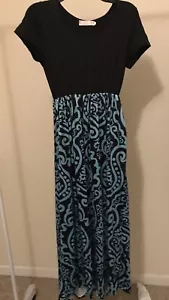 Women’s MokingTop Dress Turquoise And Black Size Small - Picture 1 of 4