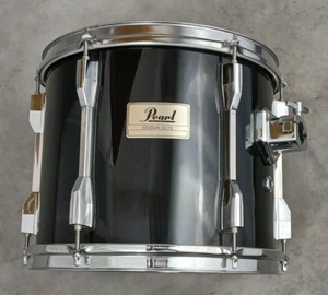 PEARL SESSION ELITE 12" BLACK LACQUER TOM DRUM, 90's BIRCH/ MAHOGANY, NICE! - Picture 1 of 7