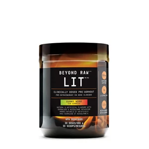 Beyond Raw Lit 200mg Caffeine Gummy Worm Flavor Pre-Workout Natural 369g NEW - Picture 1 of 1