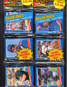 Donruss Baseball 1991 garantizado sin abrir grupo de 2 paquetes sellados serie 1 rack - Imagen 1 de 2