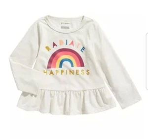 Baby Girls Happiness Peplum TShirt She'll radiate happiness and rainbows all day - Picture 1 of 4