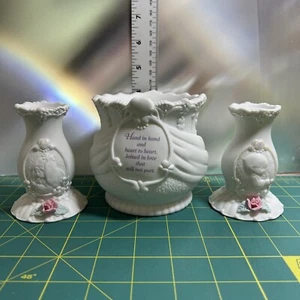 Precious moments* wedding *Candle Holder* gift set - Picture 1 of 7