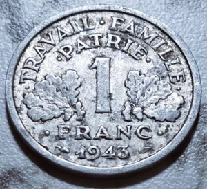 Moneta da 1 franco Francia 1943 BIN237 - Foto 1 di 2