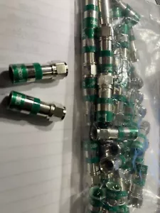 RG6 DIGICON DS6Q GREEN UNIVERSAL COAX CABLE COMPRESSION CONNECTOR 33 PACK - Picture 1 of 1