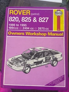 Haynes Workshop Manual Rover (petrol) 820 825 827 1986 to 1995 - Picture 1 of 2