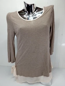 Lauren Conrad braune 3/4-Arm-Blusentop Shirt für Damen Größe Medium gebraucht, in einwandfreiem Zustand - Bild 1 von 5