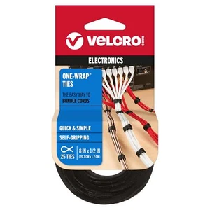 Cable Ties Velcro 25 Pc Reusable 8"x1/2" Wire Office Organization Bundle Straps. - Picture 1 of 6