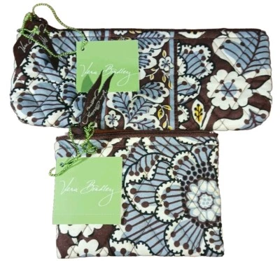 Lot Of 2 Brand NEW With Tags Vera Bradley Slate Blooms Coin Purse & Brush/pencil - Image 1 of 3