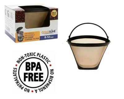 GoldTone многоразовый конусообразный кофейный фильтр No4 для ВСЕХ кофеварок, пивоваров Cuisinart - Изображение 1 из 4