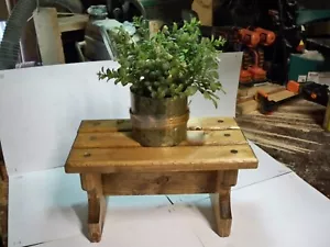 6" Handcrafted Wooden Step Stool, 6" high, Pine Coated Early American Stain - Picture 1 of 5
