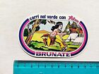 Corri Nel Verde Con Kim Brunate Adesivo Anni 80 Old Sticker Vintage Original