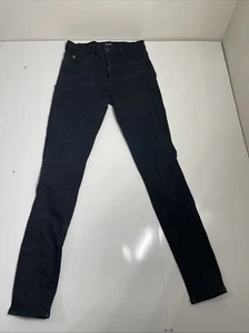 Pantalones de mezclilla Hudson Barbara cintura alta súper ajustados para mujer 27 negros desgastados elásticos - Imagen 1 de 14