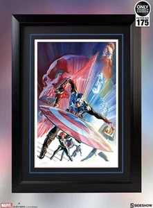 Stampa Sideshow Alex Ross Firmata Captain America 600 copertina a fumetti (incorniciata) #55/175 - Foto 1 di 8
