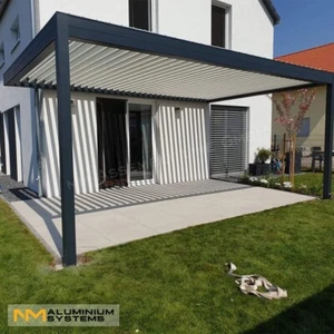 Pavillon Lamellendach Pergola Carport Gartenpavillon Terrassendach 4,5 x 3,5 m - Bild 1 von 24