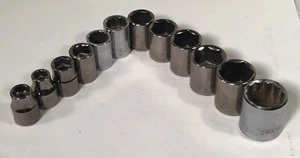 Craftsman USA Metric 3/8” Drive 12pc. Socket Set 8mm-19mm 6pt & 12pt Complete - Picture 1 of 3