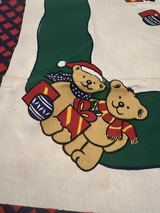 Alte Mitteldecke Tischdecke Weihnachten Süße Bärchen Nikolaus Geschenke,Baumwoll - Bild 1 von 10