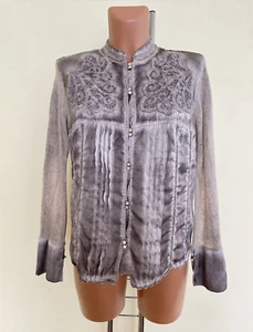 ELISA CAVALETTI Women's Beige Silk Cotton Shirt Blouse Size M/L UK 10/12 - Picture 1 of 8