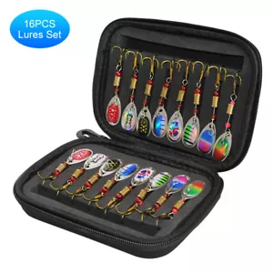 16pcs Fishing Spoons Lures Metal Baits Set for Trout Bass Fishing Bait T5G4 - Picture 1 of 8