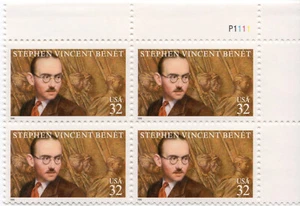 Scott #3221 Stephen Vincent Benet Plate Block of 4 Stamps - MNH - Picture 1 of 1