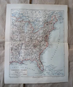 1907 Eastern part of United States . Original antique print USA Canada - Picture 1 of 1
