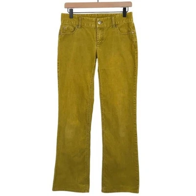J. Pantalones CREW Favorite Fit Pana Bootcut Talla 2S Amarillo Mostaza Algodón Elástico Foto 1 de 4
