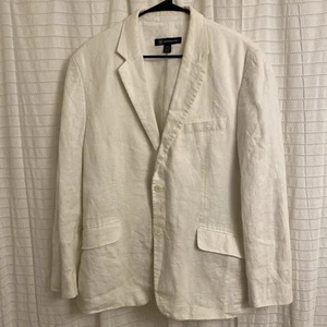 giacca blazer uomo inc international concept bianco 42s colletto 100% lino - Foto 1 di 3