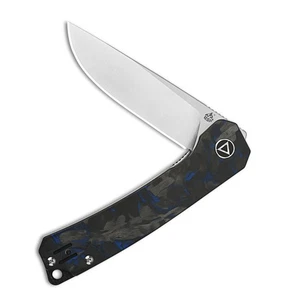 QSP Knives Osprey 139-G1 Knife Sandvik Steel & Shred Carbon Fiber/Blue G10 - Picture 1 of 3
