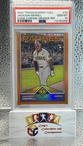 Jackson Merrill PSA 10💎 2024 Topps Transcendent Icons #33 RC Naranja Ref/25 SSP - Imagen 1 de 3