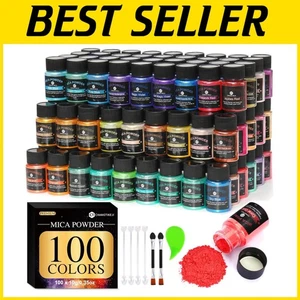 100 Colors Mica Powder Set - 10g Natural Pigment for Creative Crafts & Cosmetics - Picture 1 of 9