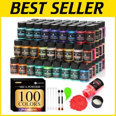 100 Colors Mica Powder Set - 10g Natural Pigment for Creative Crafts & Cosmetics - Image 1 of 4