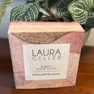 NEW Laura Geller Baked Highlighter Quad Magic Glow 0.71 oz, Rose, Sunset, Pink - Picture 1 of 3