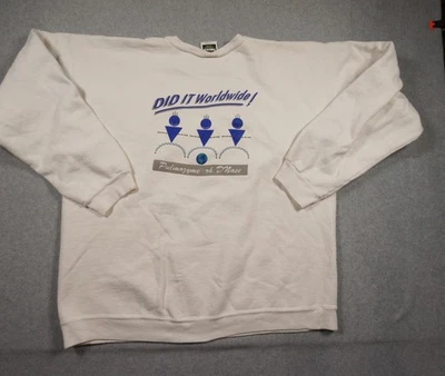 Vintage Genentech Sweatshirt Mens XLarge White Crewneck 90s Technology Sweater - Image 1 of 4