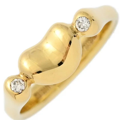 蒂芙尼 Bean 2 件钻石戒指 18K 黄金 750-4.4G *Oby9598 — 第 1/4 张图片