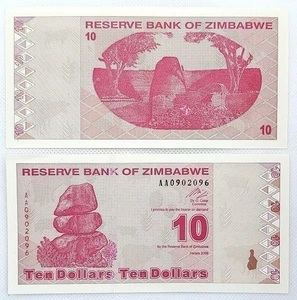 Simbabwe Banknote 10 Dollar 2009, UNC (#11348) - Bild 1 von 1