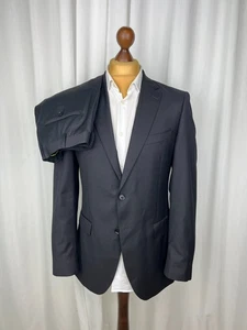 HAWES & CURTIS Sartorial Great Quality Classic Black 2 Piece Wool Suit 40US\50IT - Picture 1 of 13