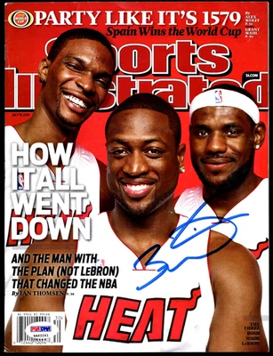 DWYANE WADE PSA/DNA SIGNED SPORTS ILLUSTRATED MAGAZINE LEBRON AUTOGRAPH HEAT - Image 1 of 3