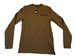 Express Camicia Uomo Manica Lunga Marrone Erica Tasca T-shirt Taglia XS Nuova con Etichette - Foto 1 di 6