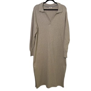 Faherty Jackson Sweater Dress Tan Oatmeal Long Sweater XL - Picture 1 of 10