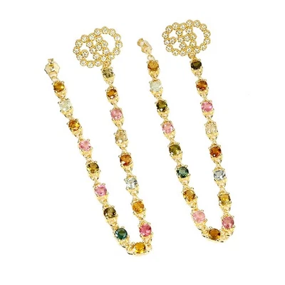 925 Sterling Silver Earrings Round Tourmaline 3.5mm Natural Gemstone Jewelry - Image 1 of 4