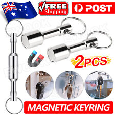 2Pcs Super Strong Neodymium Magnetic Keyring Key Ring Hook Magnet Chain Holder
