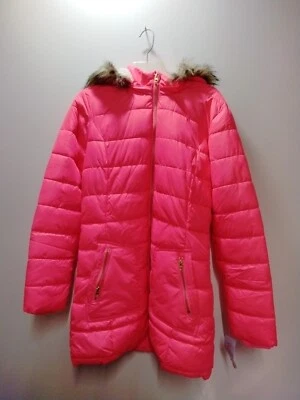 NOVO Casaco com Capuz Removível com Isolamento de Zíper Completo Rosa para Meninas Cat And Jack Tamanho XL 14/16 - Imagem 1 de 4