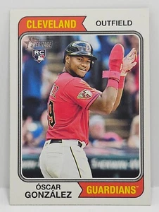 2023 Topps Heritage Oscar Gonzalez Image Variation RC Rookie - Cleveland #382 - Picture 1 of 3