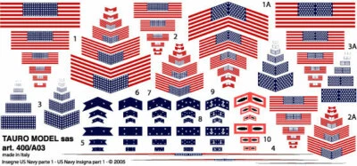 TAURO MODEL TM400/A03 BANDIERE NAVALI - US NAVY (1912-1960) SCALA 1:400 - Immagine 1 di 2