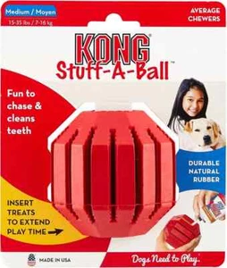 KONG Stuff A Ball MEDIUM Durable Treat Dispensing Teeth Cleaning Dog Chew Toy  - Picture 1 of 11
