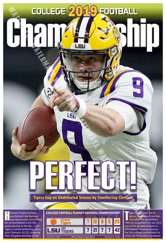 LSU BEATS CLEMSON TO WIN 2019 NATIONAL CHAMPIONSHIP 13”x19” COMMEMORATIVE POSTER Cover