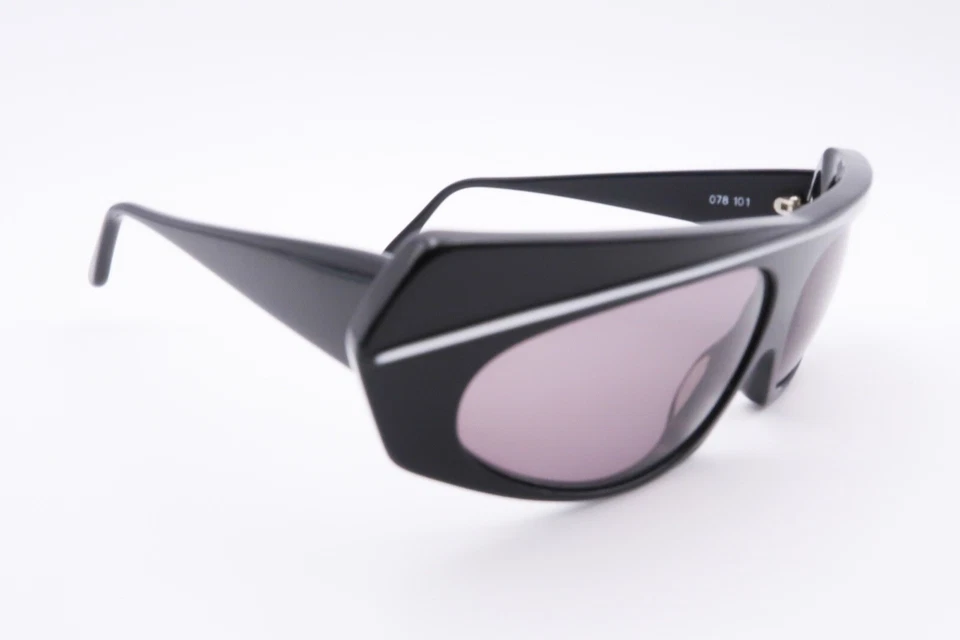 Bonitas gafas de sol de colección ALAIN MIKLI 078 asimétricas años 80 101 negras plateadas C214 Foto 1 de 4