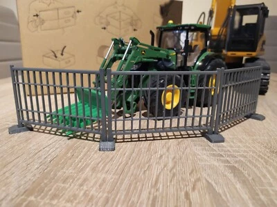 DIOPART3D Bauzaun Set 1:32 Spur 1 - Modellbau Eisenbahn Diorama Baustelle Zaun Absperrung