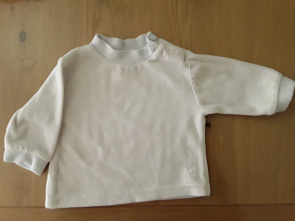 Nr.38 Pullover weiß mit hellblauem Kragen Gr.62 C&A - Bild 1 von 1