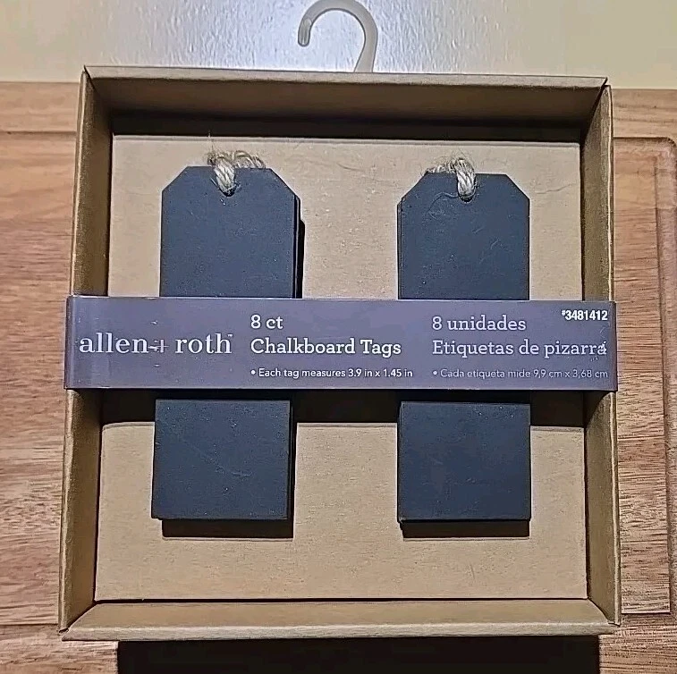 Allen Roth Chalkboard Hang Tags with String Twine - Pack of 8 3481412